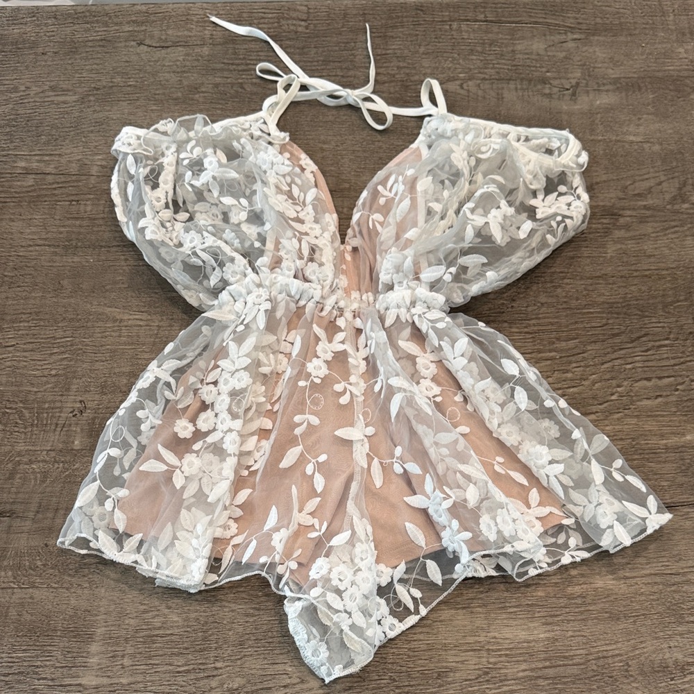 Elegant White Lace Romper